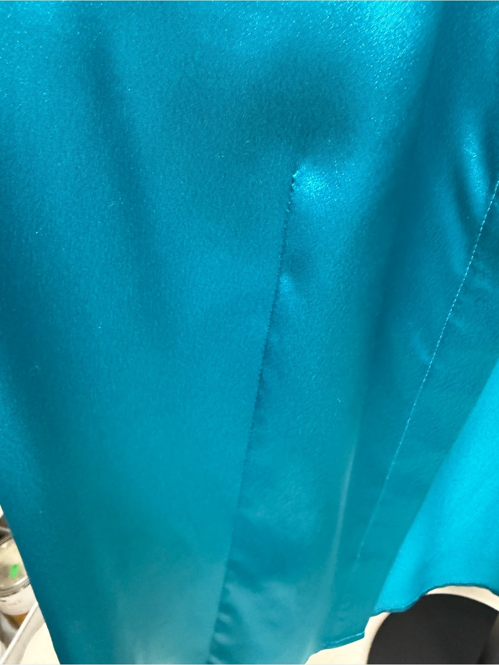 Apostrophe Teal Satin Button-Up Blouse - Picture 2 of 9